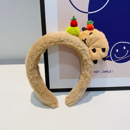 Bubble Chicken ~ Cute Yellow Chicken Stuffed Hair Hoop Women's Face Wash Makeup Special Apply Mask Hair Accessories Headband