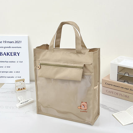 Foreign Trade Spot Simple Vertical Cartoon Portable Tutoring Bag Student Universal Canvas Storage Handbag Wholesale