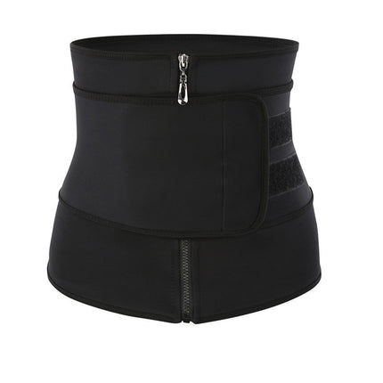 Cross-Border Sweat-Inducing Waist Trainer with Zipper and Snap Buttons, Women's Waist Cincher, Slimming Belt, Sports Waist Shaper