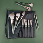 4 green cloud bare brushes + leather brush barrel