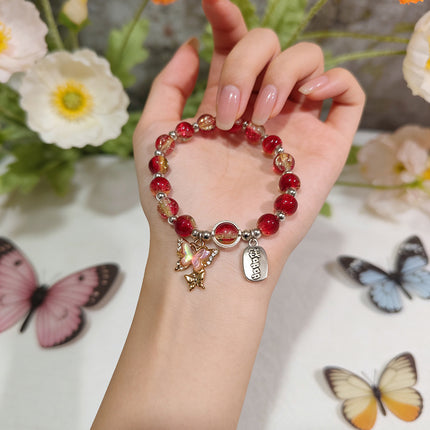 New Chinese-Style Ancient Beaded Elastic String Bracelet, Sweet Girl's Glass Bracelet, Night Market Stall, Cross-Border Live Broadcast Jewelry