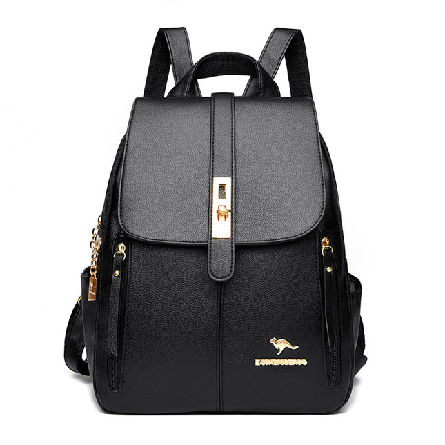 Cross-border Backpack Women's 2024 New Korean Style Simple Fashion Women's Backpack Commuter All-match Large Capacity Leisure Bag