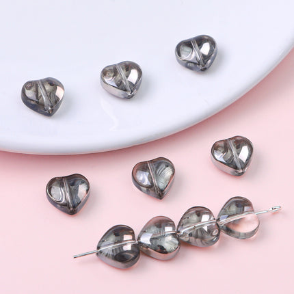 10mm Glass Color-Coated Peach Heart Crystal Beads Loose Beads DIY Handmade Necklace Bracelet Ear Jewelry Manufacturer Direct Sales Wholesale