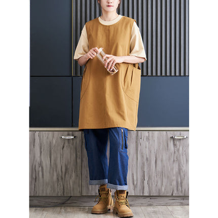 Retro Fashion Apron for Men and Women, Suitable for Restaurants, Kitchens, Supermarkets, Milk Tea Shops, Workwear with Logo Printing