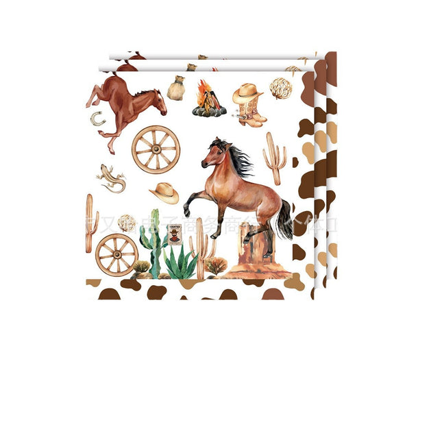 New Western Horse Racing Cowboy Kentucky Derby Party Set Paper Plates Napkins Tablecloth Tableware Horse Racing Theme