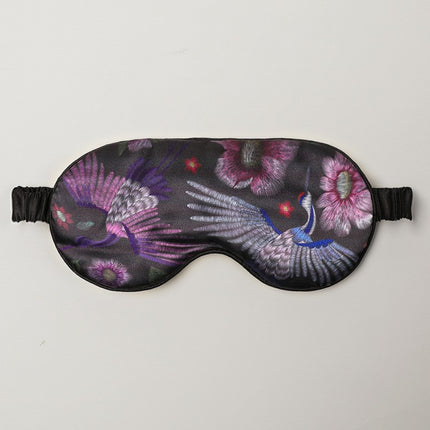 Mulberry Silk Eye Mask, Ice Silk Imitation Silk, Chinese Style Color, Satin Silk Light-Blocking Eye Mask for Sleep, Printed, in Stock Wholesale
