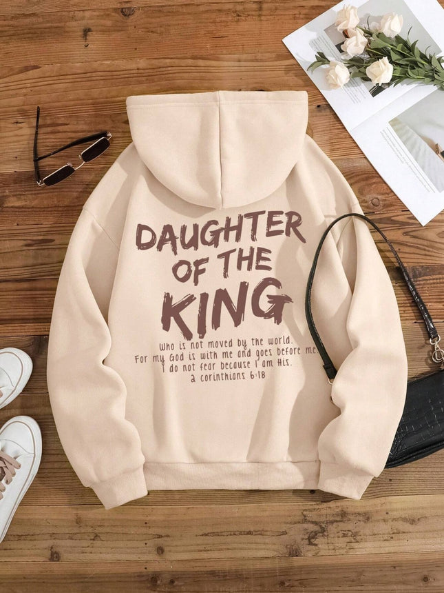 Daughter of the King Letter Graphic Women Sweatshirts Simple