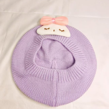 Spring and Autumn Korean Style Baby Boy and Girl Candy Color All-match Knitted Beret Children's Western Style Casual Wool Hat Paintler Hat