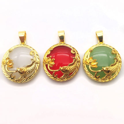 Ancient sand gold imitation jade gold-plated necklace jade brave Guanyin Buddha pendant live welfare drainage small gift supply