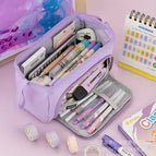 Oxford cloth steel frame pencil case [purple]