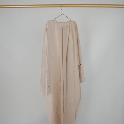 Cross-Border Embroidered Ethnic Cardigan Open-Style Long-Sleeve Heart Embroidery Linen Ethnic Clothing