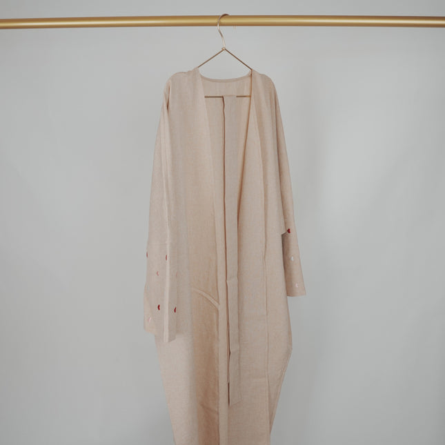 Cross-Border Embroidered Ethnic Cardigan Open-Style Long-Sleeve Heart Embroidery Linen Ethnic Clothing