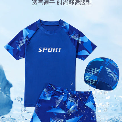 Cross-border Swimwear Children's Swimwear Foreign Trade Big Boys Split Swimwear Plus Fat Loose Quick-drying Fat Children