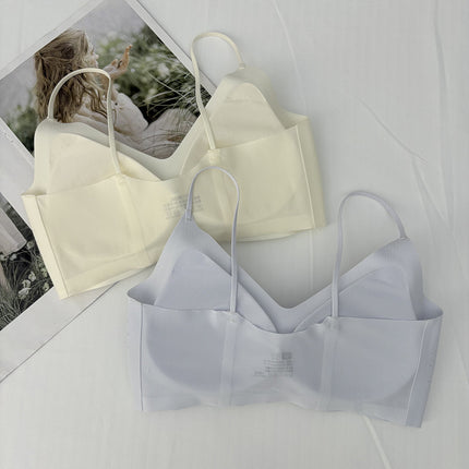 Cool Liquid Jelly Japanese Style Breathable Camisole Small Breast Push-Up No Rims Nude Seamless Bra Intimates