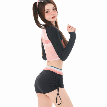 Swimsuit Women's Split Long-sleeved Student Hot Spring Swimsuit Sportswear Sun-proof Quick-drying Slight Fat Slimming Girls' Swimsuit