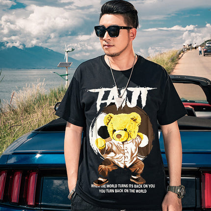 A variety of short-sleeved chubby brother fashion brand new summer men's half-sleeved t-shirt plus fat increase loose leisure fat guy t-shirt