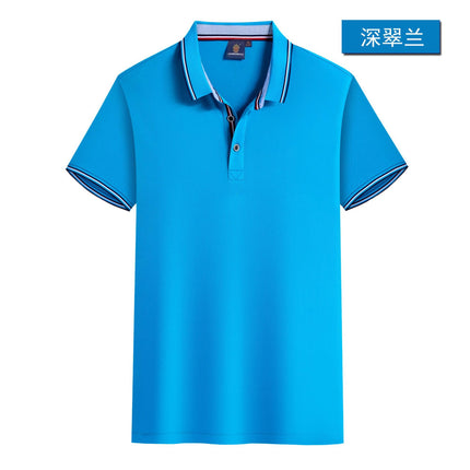 2025 Summer Zt2100 180g Cool Tencel Cotton Slim Fit Color Block Two-Tone Collar Polo Short Sleeve