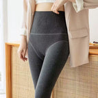 Fishbone waist plain dark gray with feet / 260g [80- 72.5kg ] fleece leggings