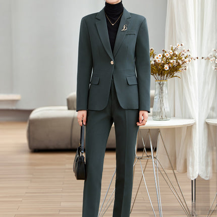 brown Suit suit Women's Spring and Autumn Professional 2024 New Temperament Goddess Fan Suit Coat Manager Work Clothes Autumn