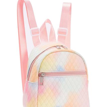 Foreign Trade Cross-border Hot-selling Backpack Women's Rainbow Multicolor PU Quilted Mini Backpack Fashion Casual High-end Sense Schoolbag