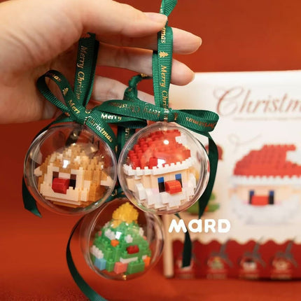 What is the cross-border Christmas building block ball micro-particle assembly puzzle snowman Christmas tree ornaments boys and girls gifts
