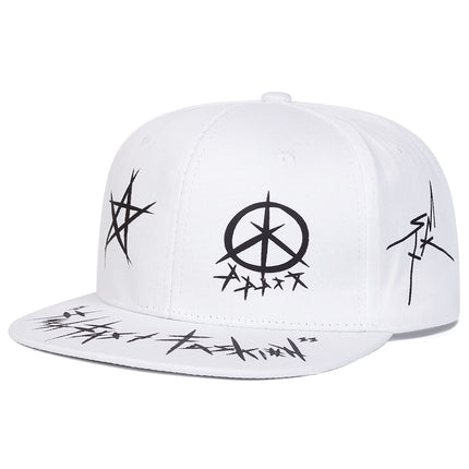 Cross-Border Foreign Trade New Adult Hat Embroidered Eyes Flat Brim Hip-Hop Baseball Cap Outdoor Sun Protection Peaked Cap