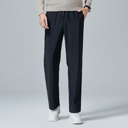 Weilong Garment Elastic Waist Casual Pants Men's Velvet Warm Pants Autumn and Winter New Straight-Leg Coldproof Thickened Pants