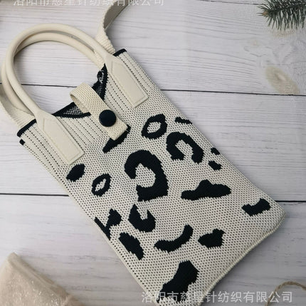 Girl's Heart-Shaped Knitted Crossbody Bag