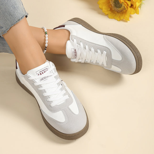 Amazon Retro German Training Shoes for Women 2025 Spring New Lace-Up Fashion Casual Sports Shoes Thick-Soled Sneakers Export