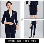 Dark blue suit + pants + skirt / S