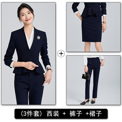 Professional Suit suit Women 2024 Spring and Autumn New Hotel Front Desk Formal Formal Dress Temperament Dress Overalls
