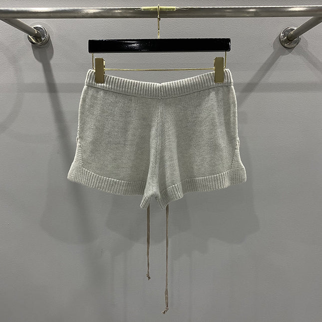 Dark Style Shorts, Fashionable Wool Knit, Comfortable Black and Gray Casual Shorts, Short and Stylish