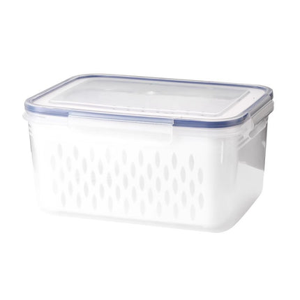 Fcm Food-Grade Certified Fresh-Keeping Box with Lid, Food-Grade Refrigerator Special Sealing Ring with Drain Basket for Kitchen Storage