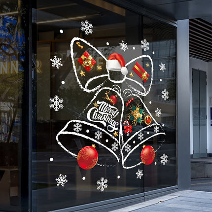 Christmas decorative window stickers glass door stickers Christmas bells creative window mall layout Christmas stickers