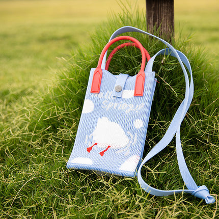 Shoulder bag 2024 portable semicircle simple travel with knitted handbag student leisure bag large capacity mobile phone
