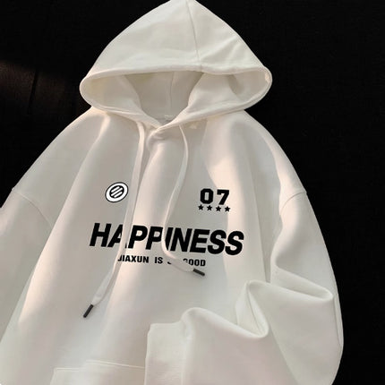 Green Thickened fleece-lined Sweatshirt Jacket Men's Autumn and Winter 2024 New Loose American Ins Fashionable Hooded Boys