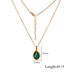 Oval necklace dark green / Chain length 45 5[7.35g]