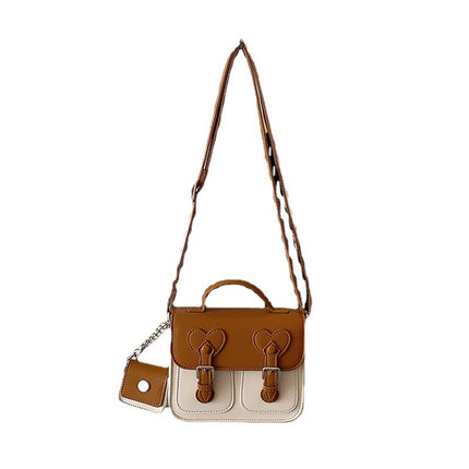 Bag Women's Crossbody Small Square Bag 2023 New Cream Cute Cambridge Bag ins Style High-Level Coloring Shoulder Bag