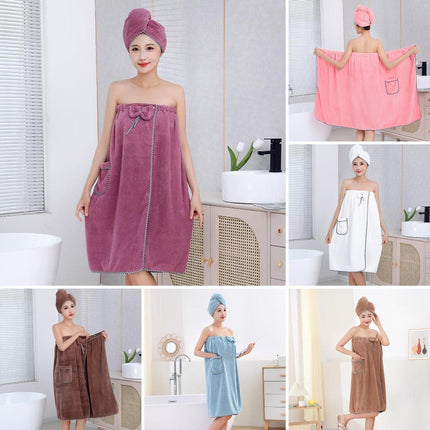 Pineapple Plaid Tube Top Bath Skirt for Adults, Wearable and Wrapable Bath Towel, Absorbent and Thickened Coral Velvet Hair Drying Towel