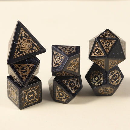 Foreign Trade Wholesale Six-Pointed Star Pattern Dice Series Dungeons and Dragons Dnd Gemstone Crafts Entertainment Dice