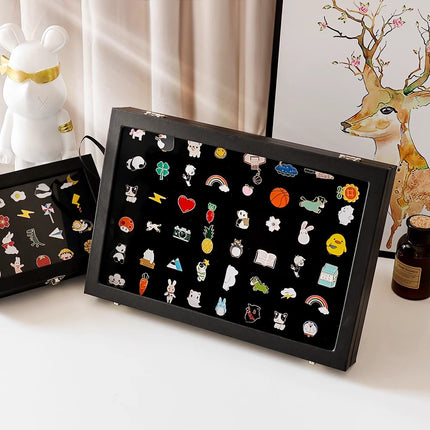 Badge Storage Box Dust-Proof Covered Brooch Box Medal Large-Capacity Display Box Medal Bar Collection Display Box