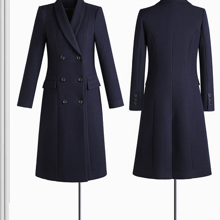 Professional Woolen Coat Women's Winter Middle and Long Hotel Front Desk Beauty Salon Sales Department Work Clothes Woolen Coat