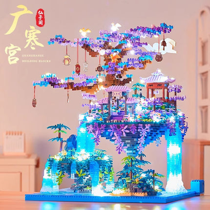Chinese Style Blocks Compatible Lego Blocks Peach Blossom Pool Building Micro Particles Difficulty DIY Handmade Gift Toys