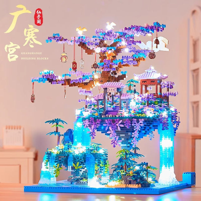 Chinese Style Blocks Compatible Lego Blocks Peach Blossom Pool Building Micro Particles Difficulty DIY Handmade Gift Toys
