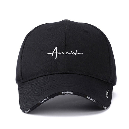 Four-Season Sunshade Baseball Cap Unisex Fashion Versatile Wide-Brim Face-Slimming Duckbill Cap Trendy Letter Deep Crown Hat