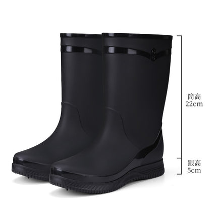 One Piece Free Shipping Cross-Border Water Shoes Waterproof Non-Slip Rain Boots for Women Mid-Calf Wear-Resistant Outdoor Fashion Overshoes Rain Boots for Women