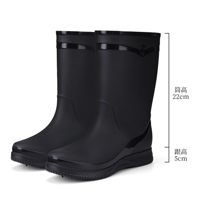 One Piece Free Shipping Cross-Border Water Shoes Waterproof Non-Slip Rain Boots for Women Mid-Calf Wear-Resistant Outdoor Fashion Overshoes Rain Boots for Women