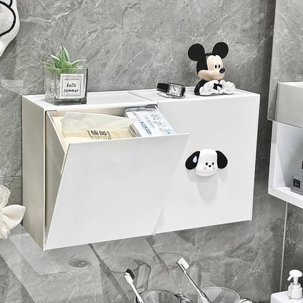 Sanitary napkin storage box wall-mounted household bathroom toilet aunt towel waterproof non-perforated tissue box storage rack
