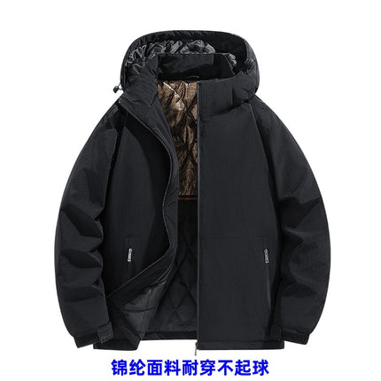 Factory Winter Cotton Clothes Men's Plus Size Casual Cotton Clothes Trendy Removable Cap Charge Clothes Graphene Warm Clothes