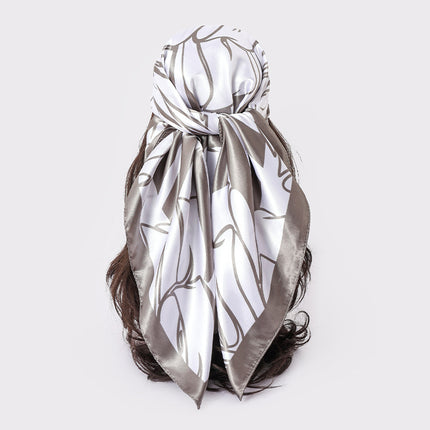 Spring and Autumn New Large Square Scarf Large Silk Scarf Decorative South Korea All-match Women's Scarf Headscarf Scarf Chic Style Hair Belt Art